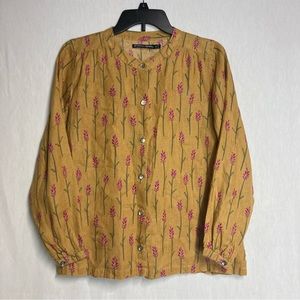 Gudrun Sjoden hemp floral blouse/lavender blooms